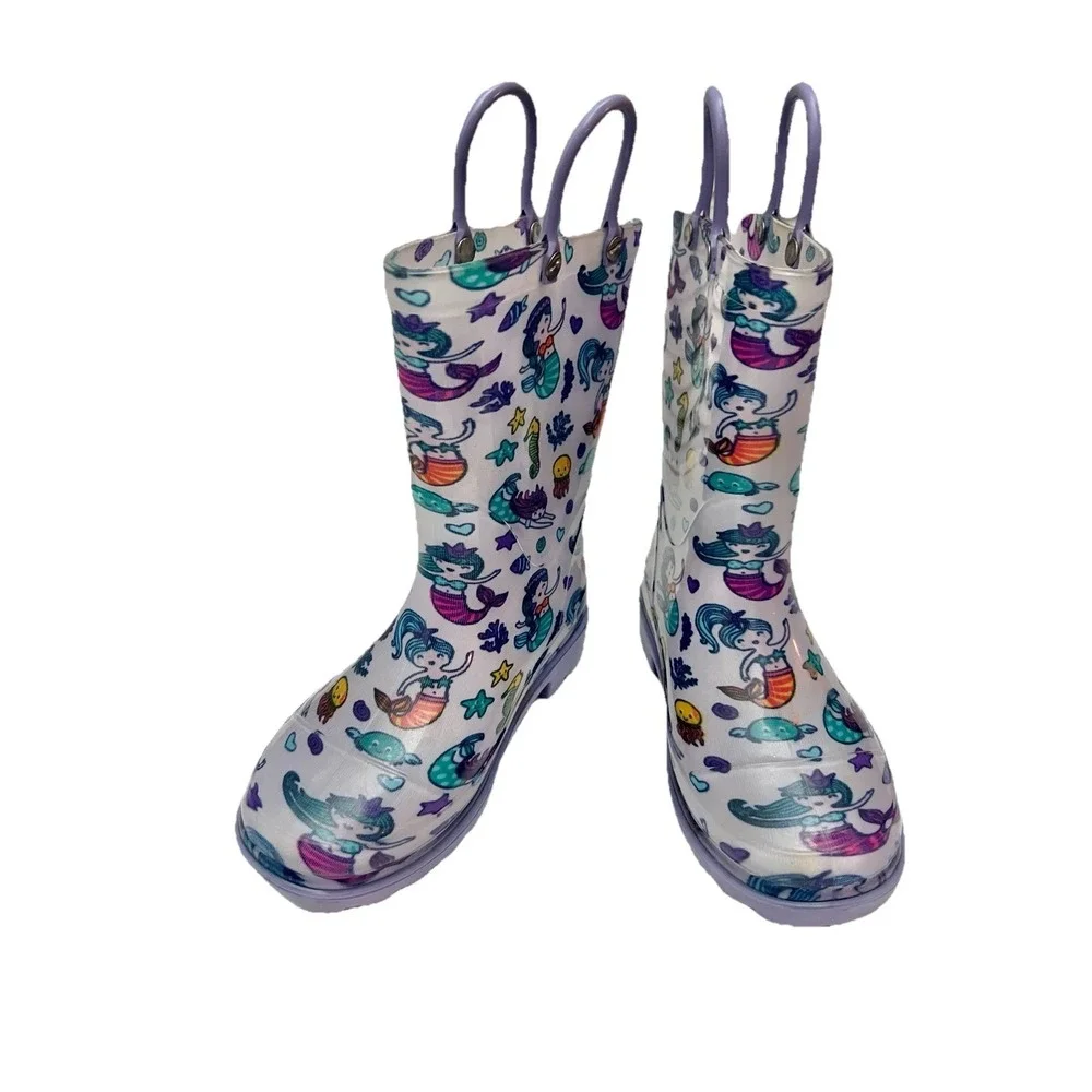 Rain Boots 10‎ Mermaids Water Shoes Purple Girl Clothing Accessory